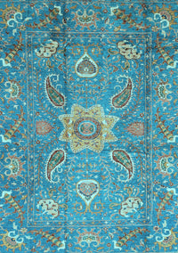 Oriental Light Blue Traditional Rug, abs3721lblu