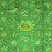 Square Machine Washable Oriental Green Traditional Area Rugs, wshabs3721grn