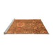 Sideview of Machine Washable Oriental Orange Traditional Area Rugs, wshabs3721org