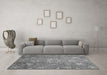 Machine Washable Oriental Gray Traditional Rug in a Living Room,, wshabs3721gry