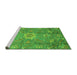 Sideview of Machine Washable Oriental Green Traditional Area Rugs, wshabs3721grn