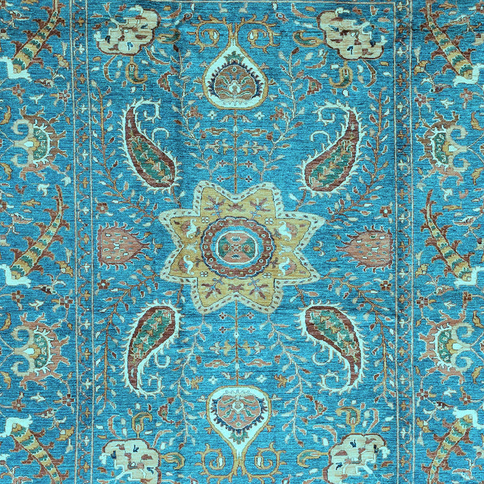 Machine Washable Oriental Light Blue Traditional Rug, wshabs3721lblu