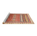 Sideview of Machine Washable Abstract Red Rug, wshabs3722