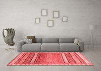 Machine Washable Abstract Red Modern Rug, wshabs3722red