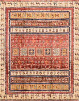 Abstract Red Modern Rug, abs3722