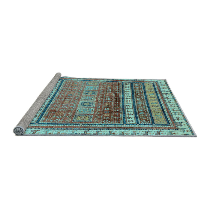 Sideview of Machine Washable Abstract Light Blue Modern Rug, wshabs3722lblu