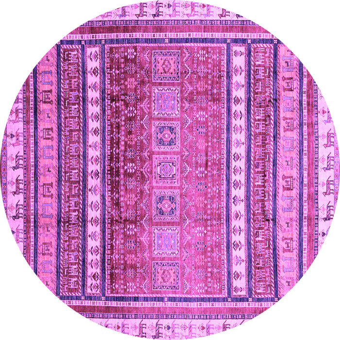 Round Machine Washable Abstract Purple Modern Area Rugs, wshabs3722pur