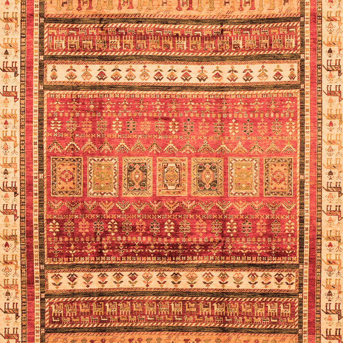 Machine Washable Abstract Orange Modern Area Rugs, wshabs3722org