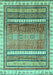 Machine Washable Abstract Turquoise Modern Area Rugs, wshabs3722turq