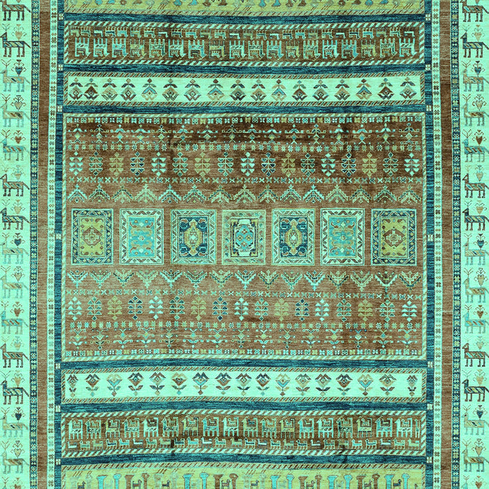 Machine Washable Abstract Turquoise Modern Area Rugs, wshabs3722turq