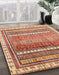 Abstract Red Modern Rug in Family Room, abs3722