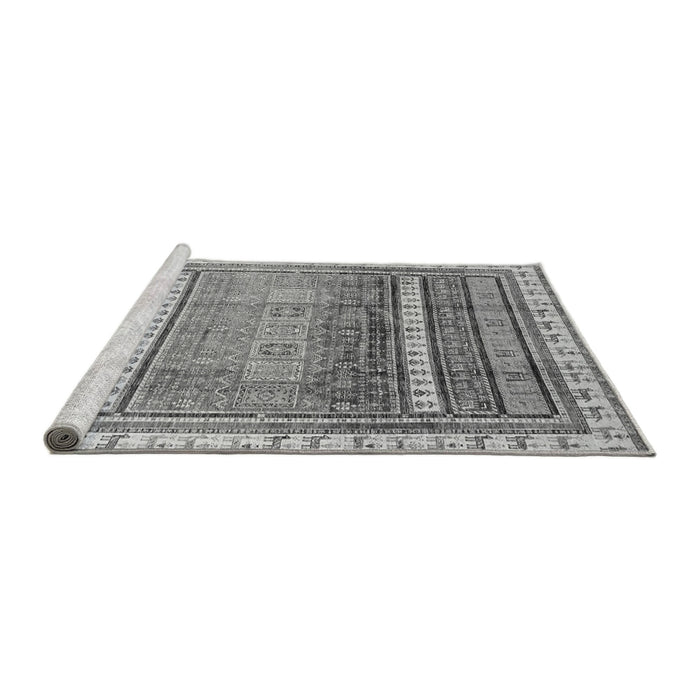 Sideview of Machine Washable Abstract Gray Modern Rug, wshabs3722gry