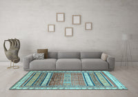 Machine Washable Abstract Light Blue Modern Rug, wshabs3722lblu