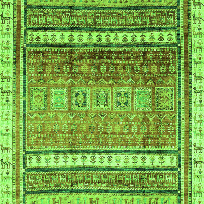 Machine Washable Abstract Green Modern Area Rugs, wshabs3722grn