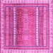 Square Machine Washable Abstract Pink Modern Rug, wshabs3722pnk