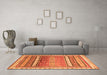 Machine Washable Abstract Orange Modern Area Rugs in a Living Room, wshabs3722org