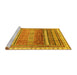 Sideview of Machine Washable Abstract Yellow Modern Rug, wshabs3722yw