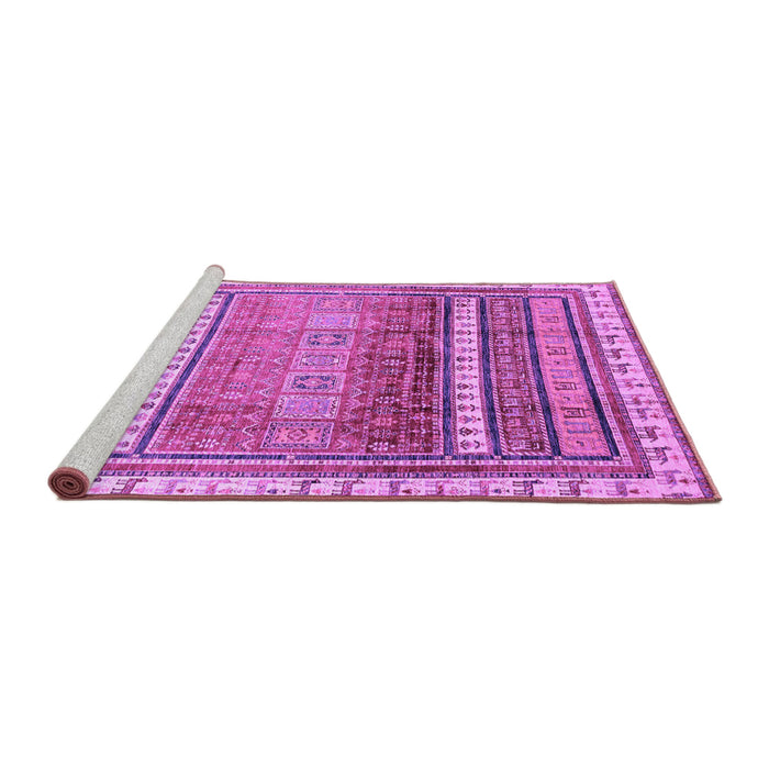 Sideview of Machine Washable Abstract Purple Modern Area Rugs, wshabs3722pur