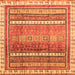 Square Abstract Orange Modern Rug, abs3722org