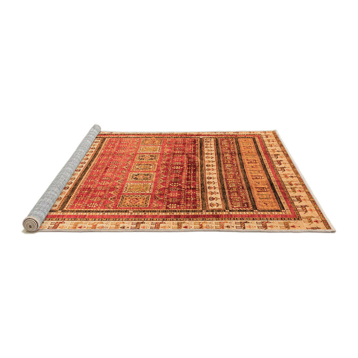 Sideview of Machine Washable Abstract Orange Modern Area Rugs, wshabs3722org