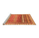 Sideview of Machine Washable Abstract Orange Modern Area Rugs, wshabs3722org