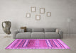 Machine Washable Abstract Purple Modern Area Rugs in a Living Room, wshabs3722pur