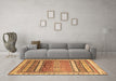 Machine Washable Abstract Brown Modern Rug in a Living Room,, wshabs3722brn