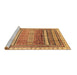 Sideview of Machine Washable Abstract Brown Modern Rug, wshabs3722brn