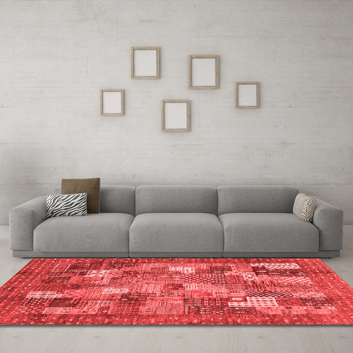 Modern Red Washable Rugs