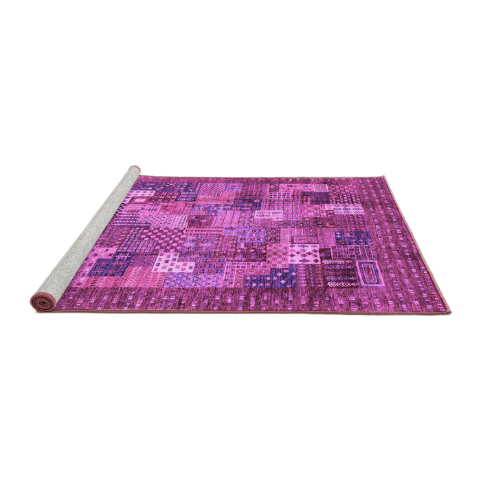 Sideview of Machine Washable Abstract Purple Modern Area Rugs, wshabs3723pur