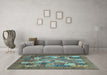 Machine Washable Abstract Light Blue Modern Rug in a Living Room, wshabs3723lblu