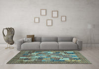 Machine Washable Abstract Light Blue Modern Rug, wshabs3723lblu