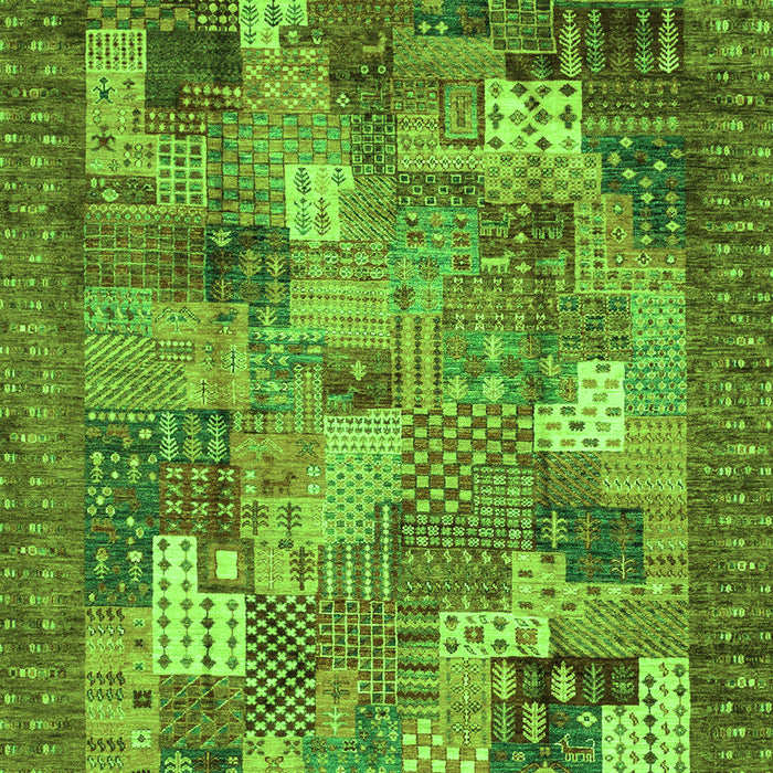 Machine Washable Abstract Green Modern Area Rugs, wshabs3723grn