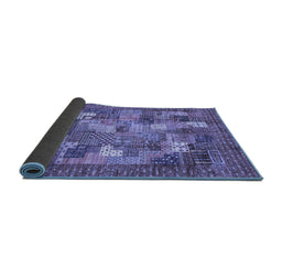 Sideview of Abstract Blue Modern Rug, abs3723blu