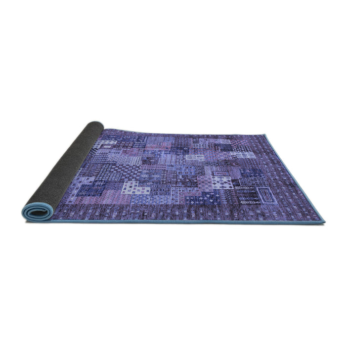 Sideview of Abstract Blue Modern Rug, abs3723blu