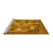 Sideview of Machine Washable Abstract Yellow Modern Rug, wshabs3723yw