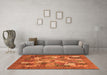 Machine Washable Abstract Orange Modern Area Rugs in a Living Room, wshabs3723org