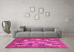 Machine Washable Abstract Pink Modern Rug in a Living Room, wshabs3723pnk