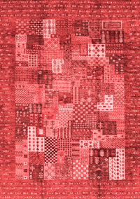 Abstract Red Modern Rug, abs3723red