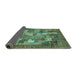 Sideview of Abstract Turquoise Modern Rug, abs3723turq