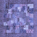 Square Abstract Blue Modern Rug, abs3723blu