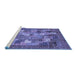 Sideview of Machine Washable Abstract Blue Modern Rug, wshabs3723blu