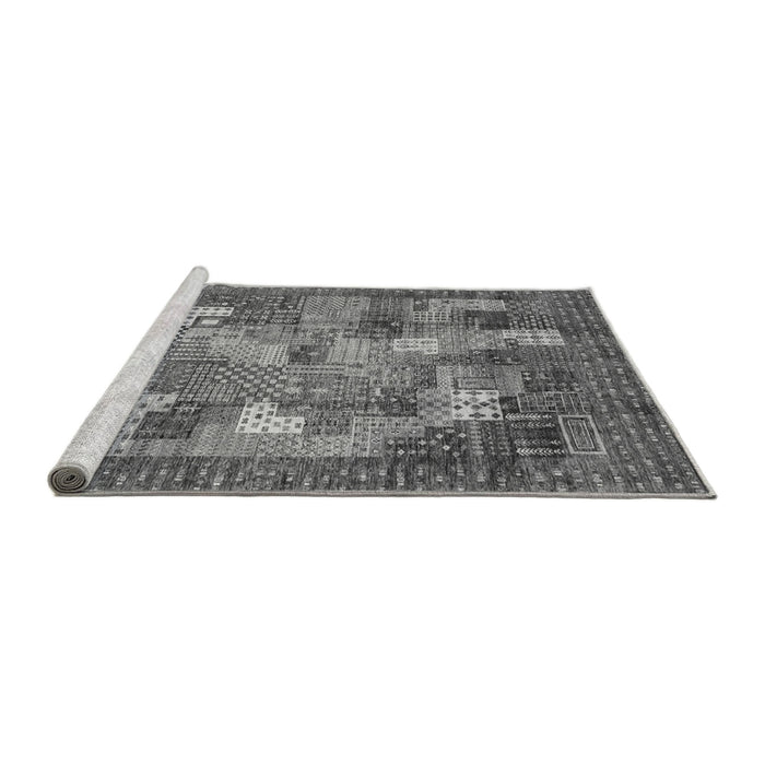 Sideview of Machine Washable Abstract Gray Modern Rug, wshabs3723gry