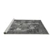 Sideview of Machine Washable Abstract Gray Modern Rug, wshabs3723gry