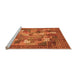 Sideview of Machine Washable Abstract Orange Modern Area Rugs, wshabs3723org