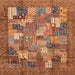 Square Abstract Bronze Brown Modern Rug, abs3723