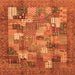 Square Machine Washable Abstract Orange Modern Area Rugs, wshabs3723org