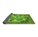 Sideview of Abstract Green Modern Rug, abs3723grn