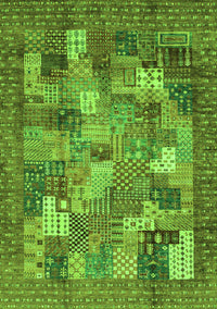 Abstract Green Modern Rug, abs3723grn