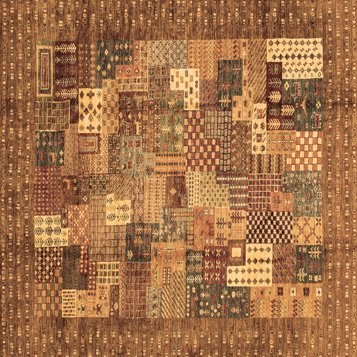 Square Abstract Brown Modern Rug, abs3723brn
